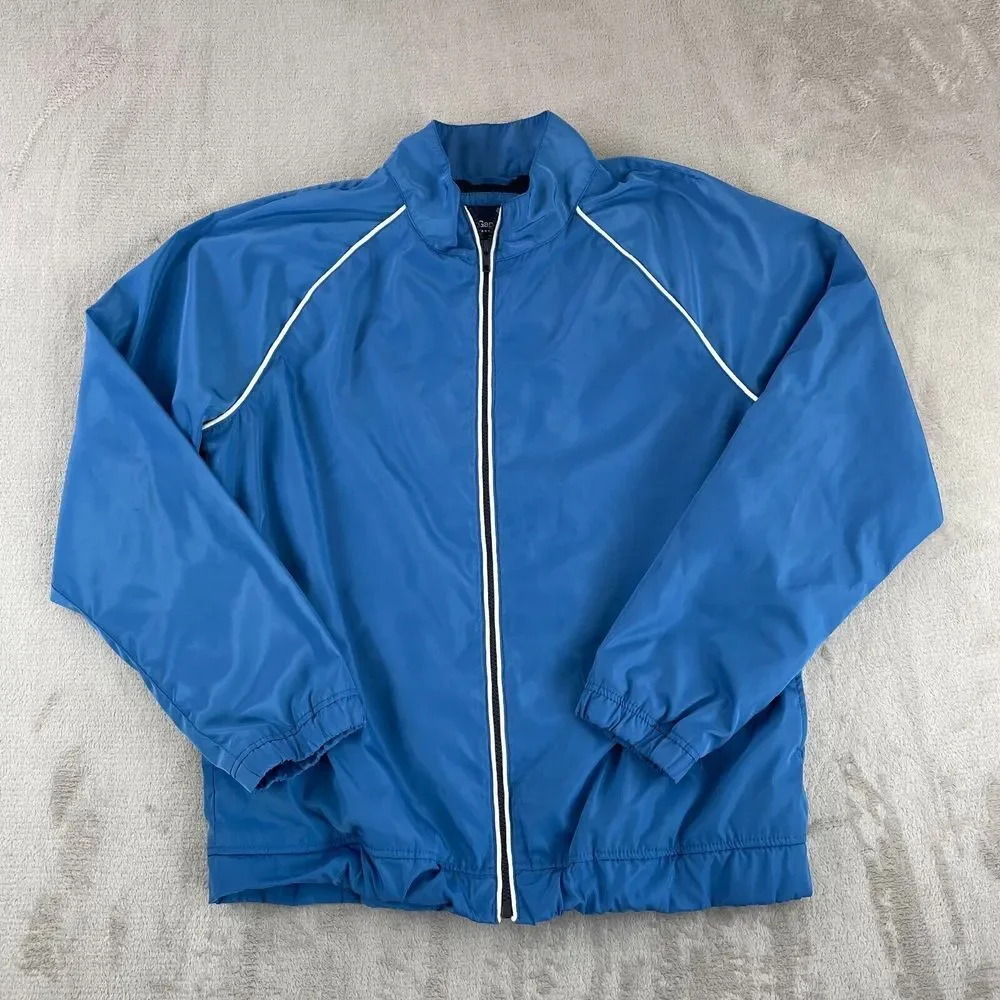 VTG Gap Jacket Men Medium Soccer Blue Full Zip Anora Pockets Long Sleeve‎ Hike